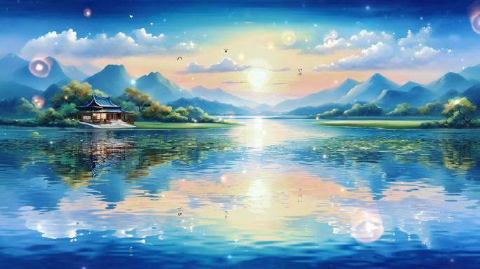 自然风景河流河水倒影背景