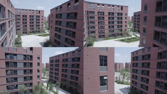 大学校园天晴航拍