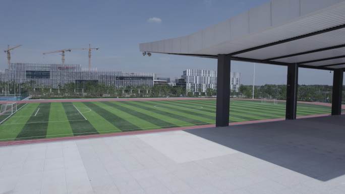 大学校园天晴航拍