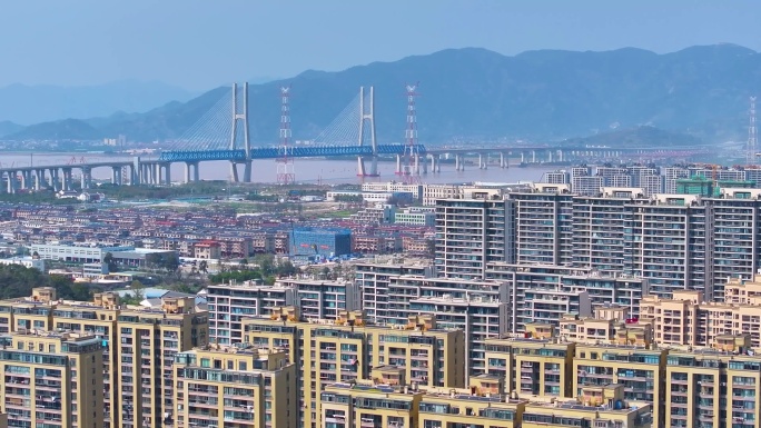 浙江省台州市椒江区航拍城市高楼大厦风景风