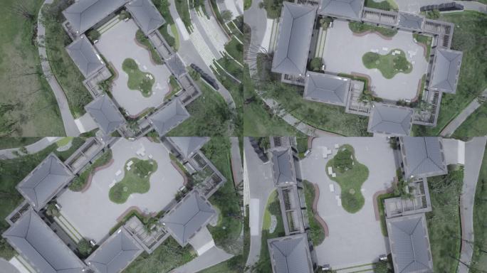 大学校园天晴航拍