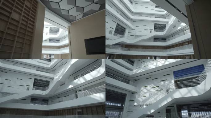 大学校园天晴航拍