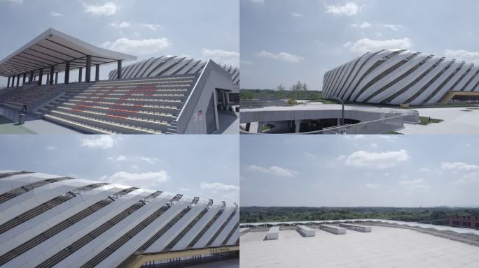 大学校园天晴航拍