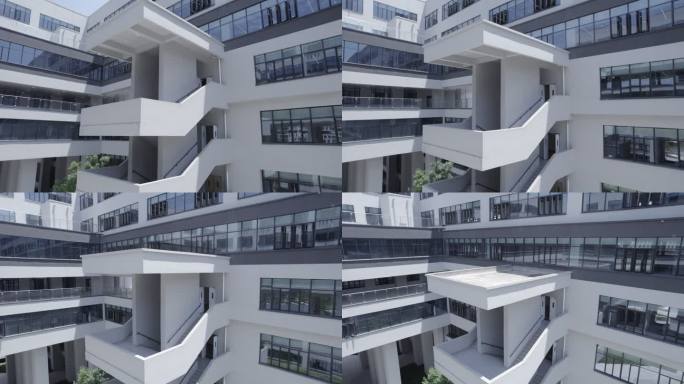 大学校园天晴航拍