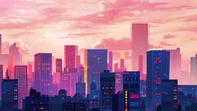 唯美城市舞台大屏
