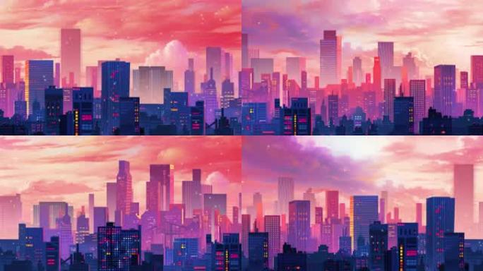 唯美城市舞台大屏
