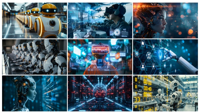 AI人工智能机器人科技大脑VR虚拟现实