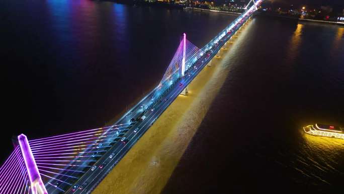 长沙城市夜景航拍