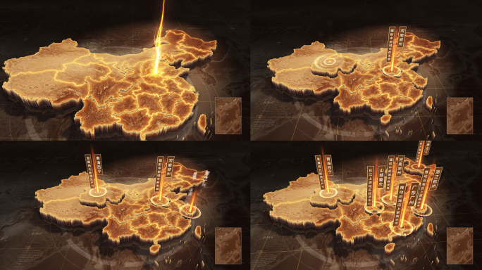 复古中国地图区位