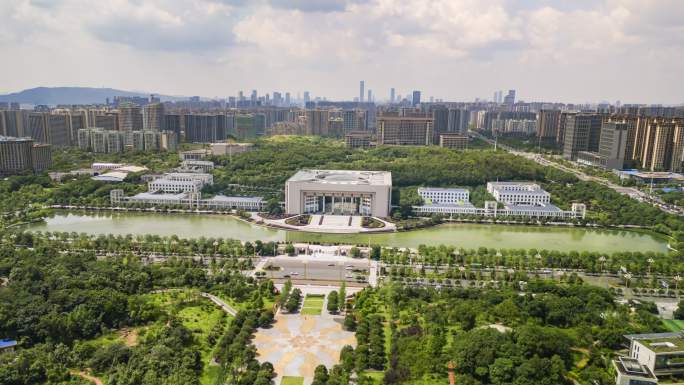 长沙湖南省政府延时航拍