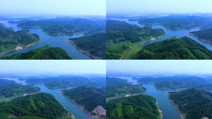 原创航拍辽宁丹东宽甸满族自治县水上千岛湖