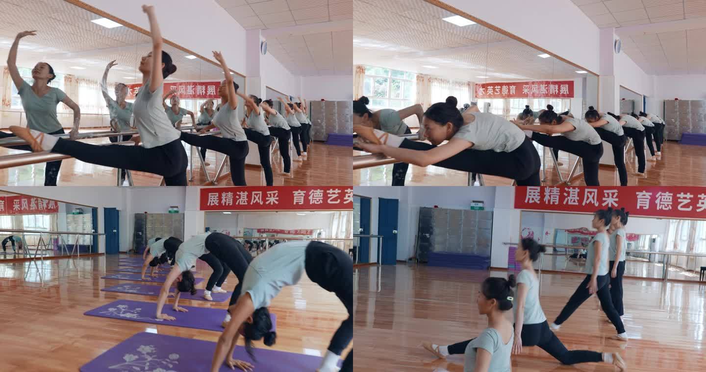 女学生在培训舞蹈在拉拉操