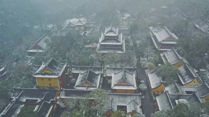 杭州西湖灵隐寺雪景