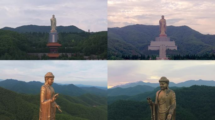 中原大佛文化圣地航拍与延时