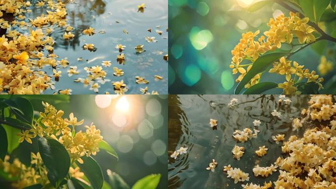 桂花 金桂 桂花流水 中秋 落花流水