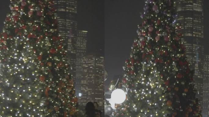 香港童话可爱梦幻圣诞夜晚平安夜浪漫散步