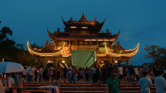 都江堰南桥夜景稳定器镜头17个