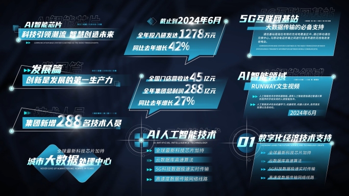 蓝色科技企业商务字幕条标题