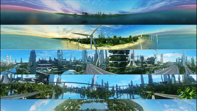 8K未来城市 绿色新能源城市 清洁能源
