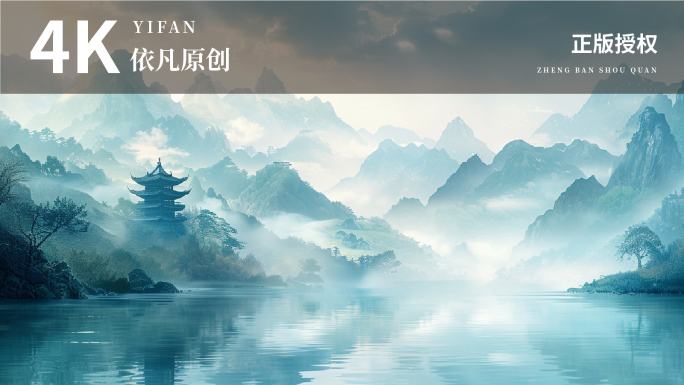 中国风山水古风水墨山水