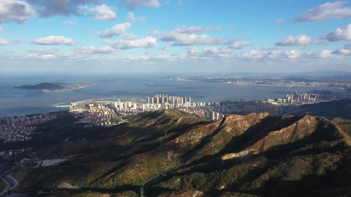 国际海水浴场和威海市区大景特好