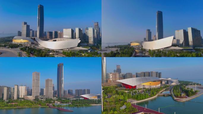 苏州吴江太湖新城4k航拍