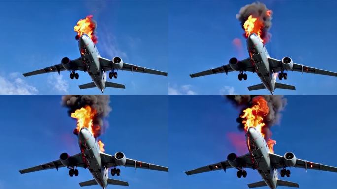 运输机客机发生爆炸起火