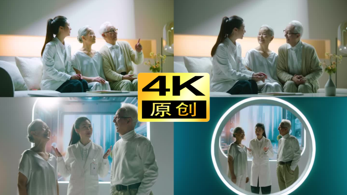 医生医疗医学家庭关怀未来科技老人养老健康