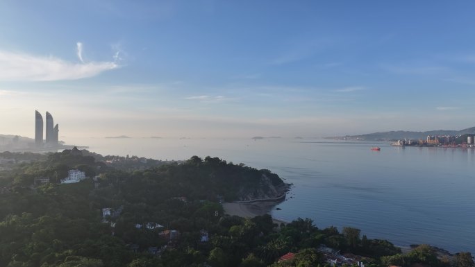 厦门鼓浪屿厦门双子塔日出