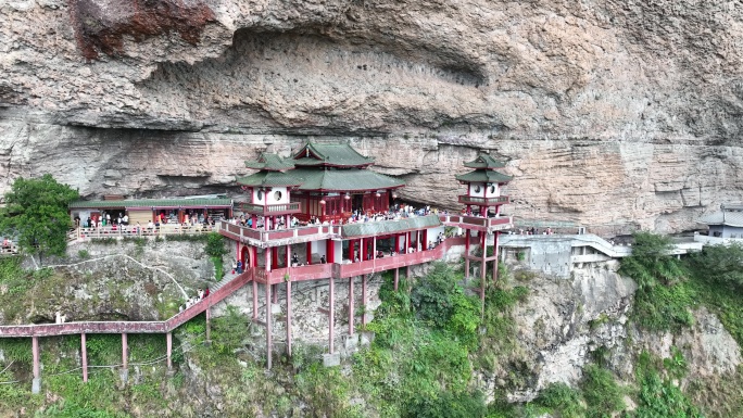 福建漳州和平县灵通山悬空寺航拍