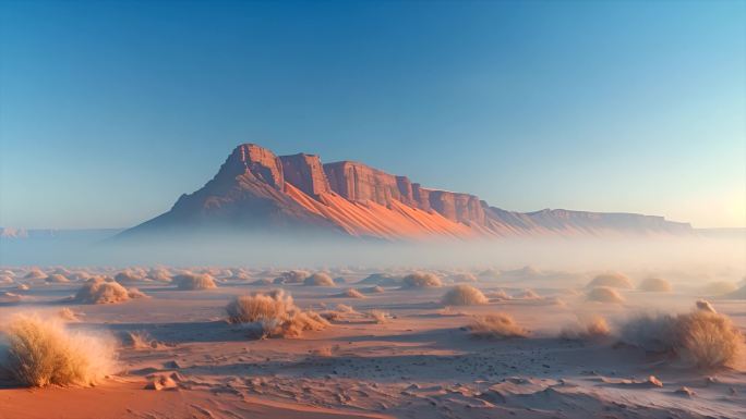 沙漠景观一带一路丝绸之路沙丘日出余晖航拍