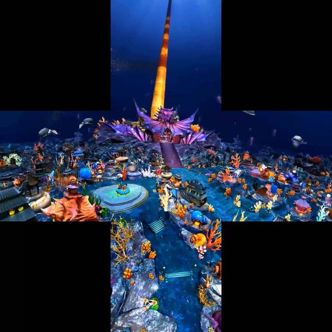 魔幻海底奇幻海洋沉浸全息裸眼3D全息素材