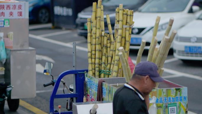 卖甘蔗汁的大爷