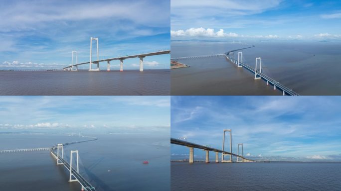 【4K】航拍深中通道延时合集