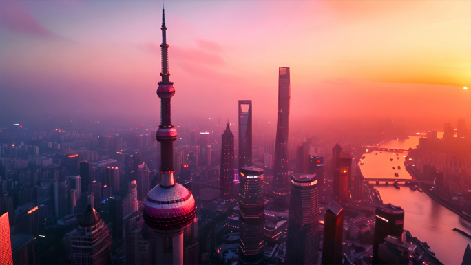 上海外滩东方明珠上海浦东地标上海陆家嘴
