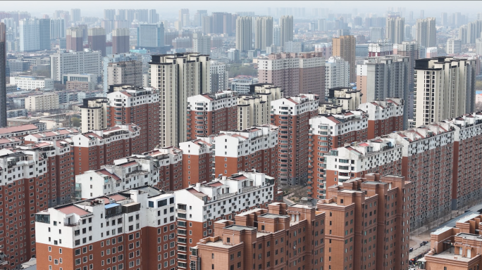 密集的城市住宅航拍