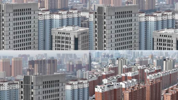 密集的城市住宅航拍
