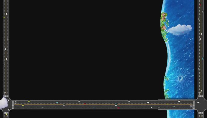 河流水面道路交通LED电子数字沙盘动画