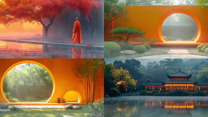 国风禅意 思考 意境 安静 寺庙