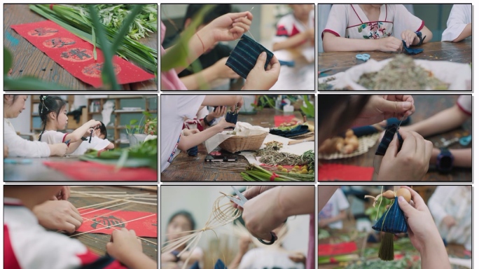 端午手作竹编香包香囊艾草手工DIY