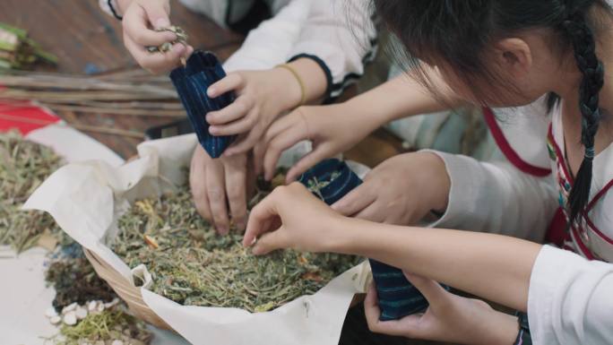 端午手作竹编香包香囊艾草手工DIY