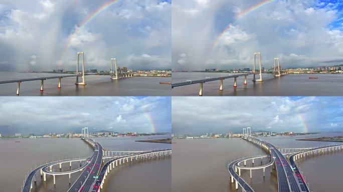 航拍深中通道遇见彩虹02