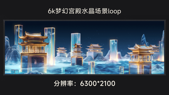 6k梦幻宫殿水晶场景loop