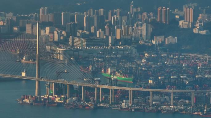 香港葵涌港口贸易青衣大桥环球货柜码头