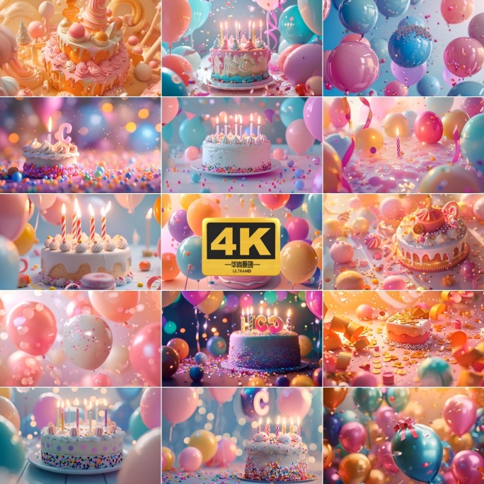 4k生日蛋糕气球合集
