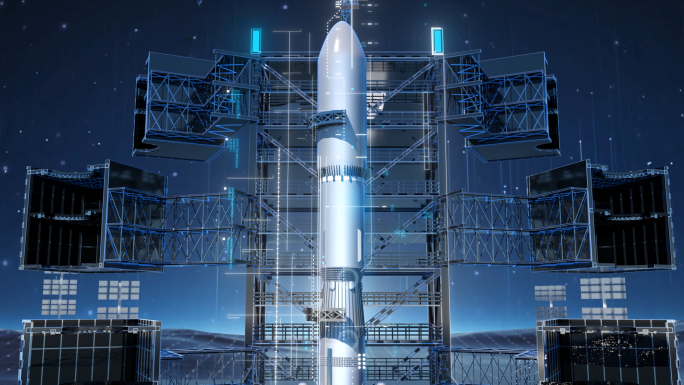 全息科技未来火箭起飞航天创新