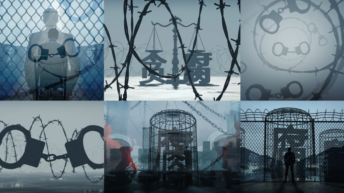 贪污腐败行贿受贿天平公正清正廉洁手铐公章