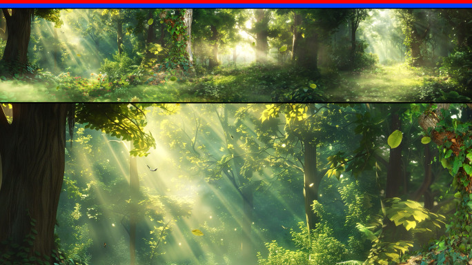 6K丛林秘境丁达尔斜光照射