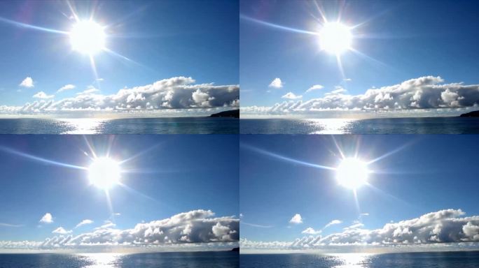 海上阳光明媚明亮烈日