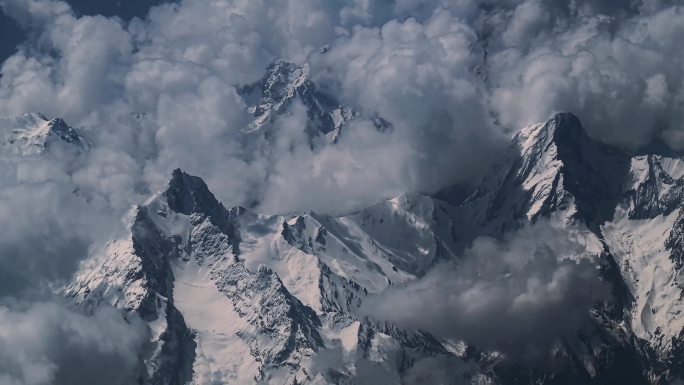 飞机上看雪山 飞机窗外风景 喜马拉雅山脉